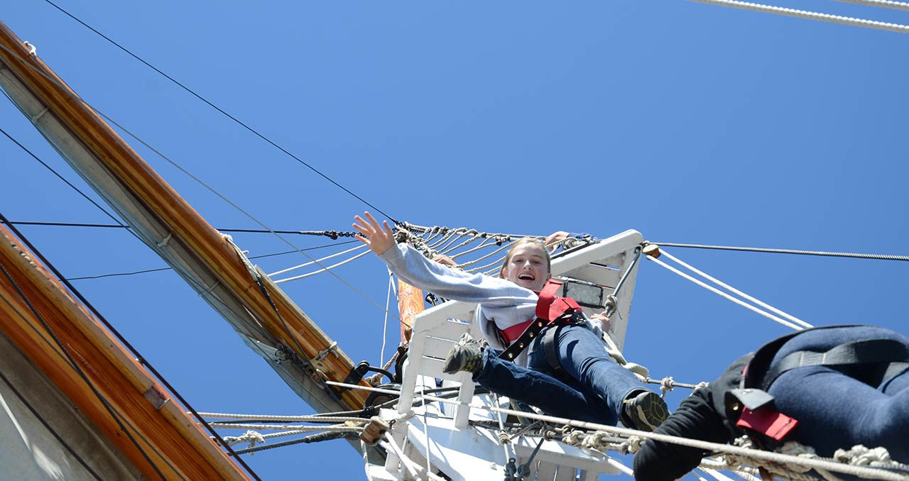 Picture of a student on a brig